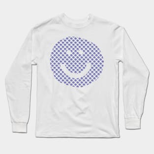 Very Peri Periwinkle Color of the Year 2022 Smiley Face Pattern Long Sleeve T-Shirt